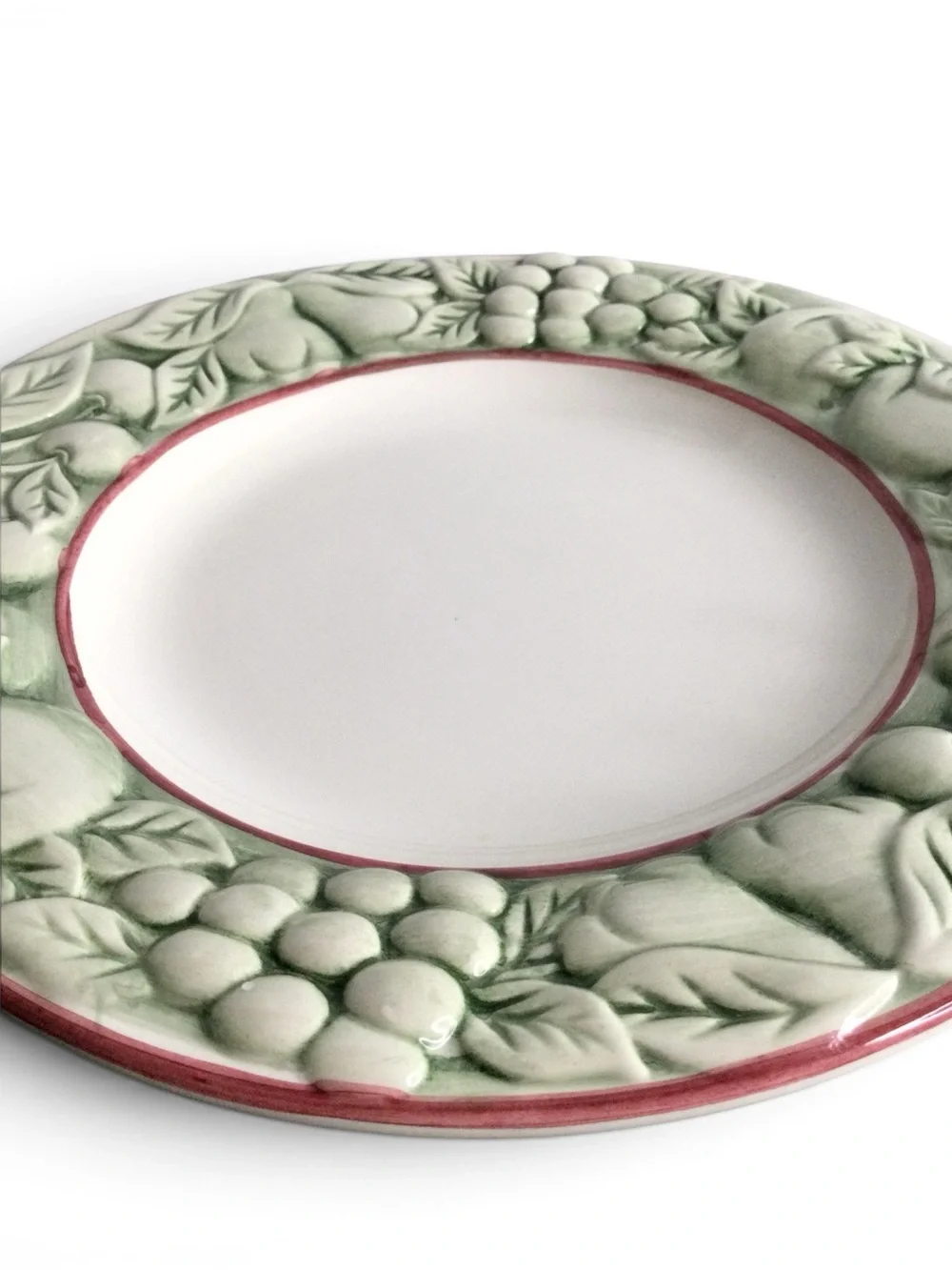 Sanor Ceramica Majolica Fruit‑Rim 9 1/8” Plates • Made in Portugal • Set of 2